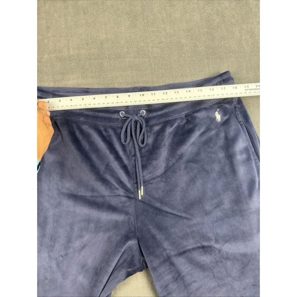 Polo Ralph Lauren Velour Sleepwear Pajama Pants Mens XL Navy Drawstring